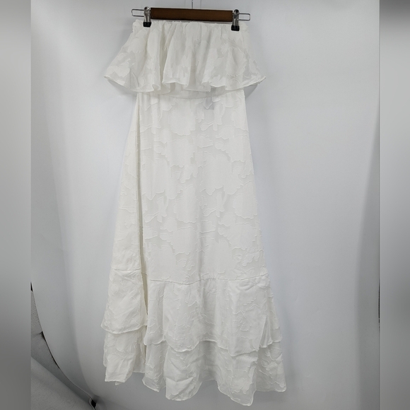 NWT LULU'S Pretty Perfect Floral Burnout Off the Shoulder Midi Dress - Picture 1 of 8